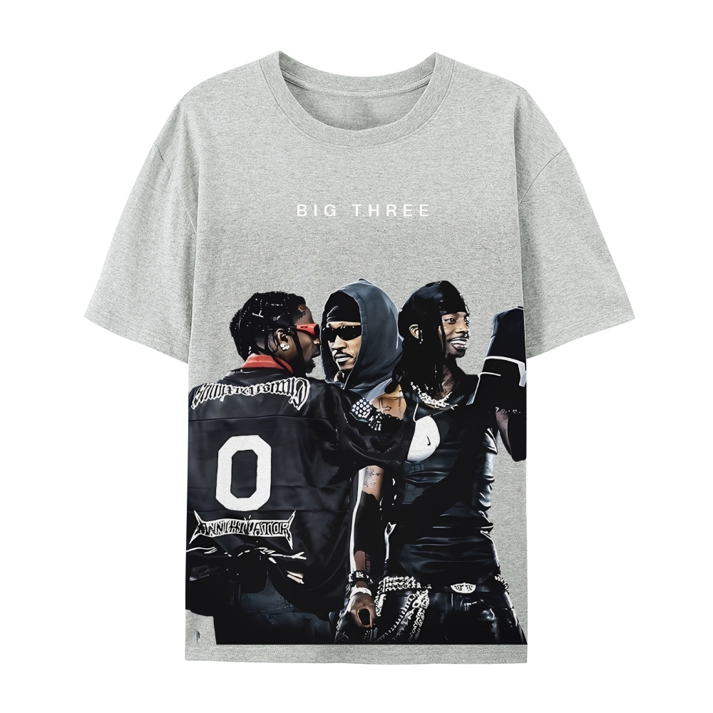 MUSIC BIG THREE TEE Casual Short Sleeve T-Shirt  