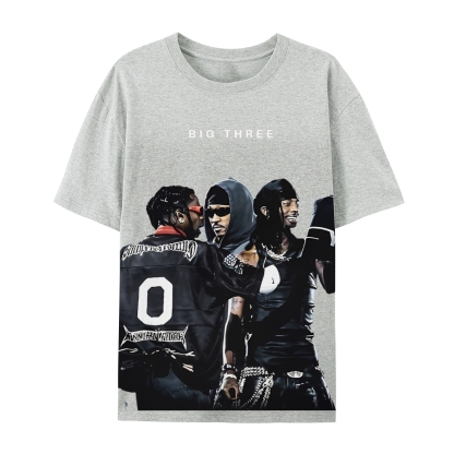 MUSIC BIG THREE TEE Casual Short Sleeve T-Shirt  