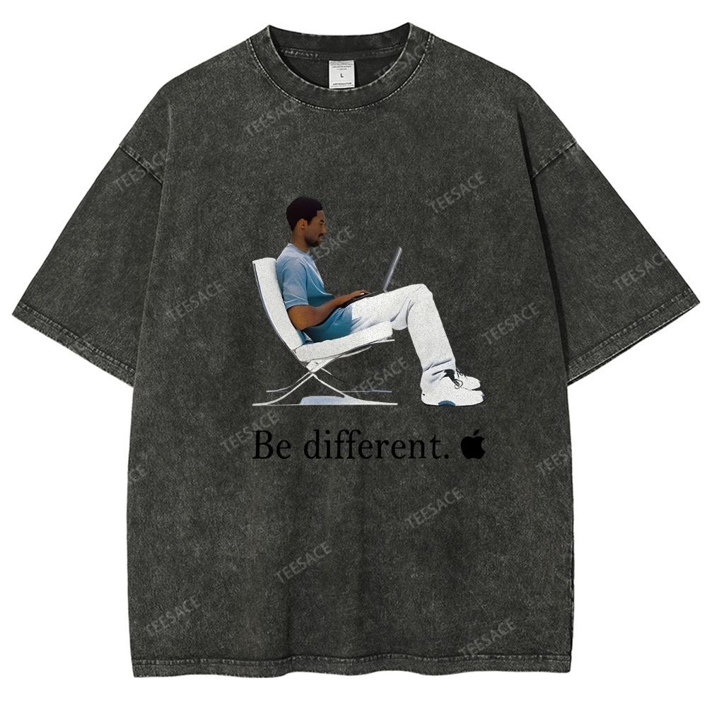 Unisex Fit Washed T-Shirt 'Be different' Kobe Tee