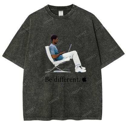 Unisex Fit Washed T-Shirt 'Be different' Kobe Tee