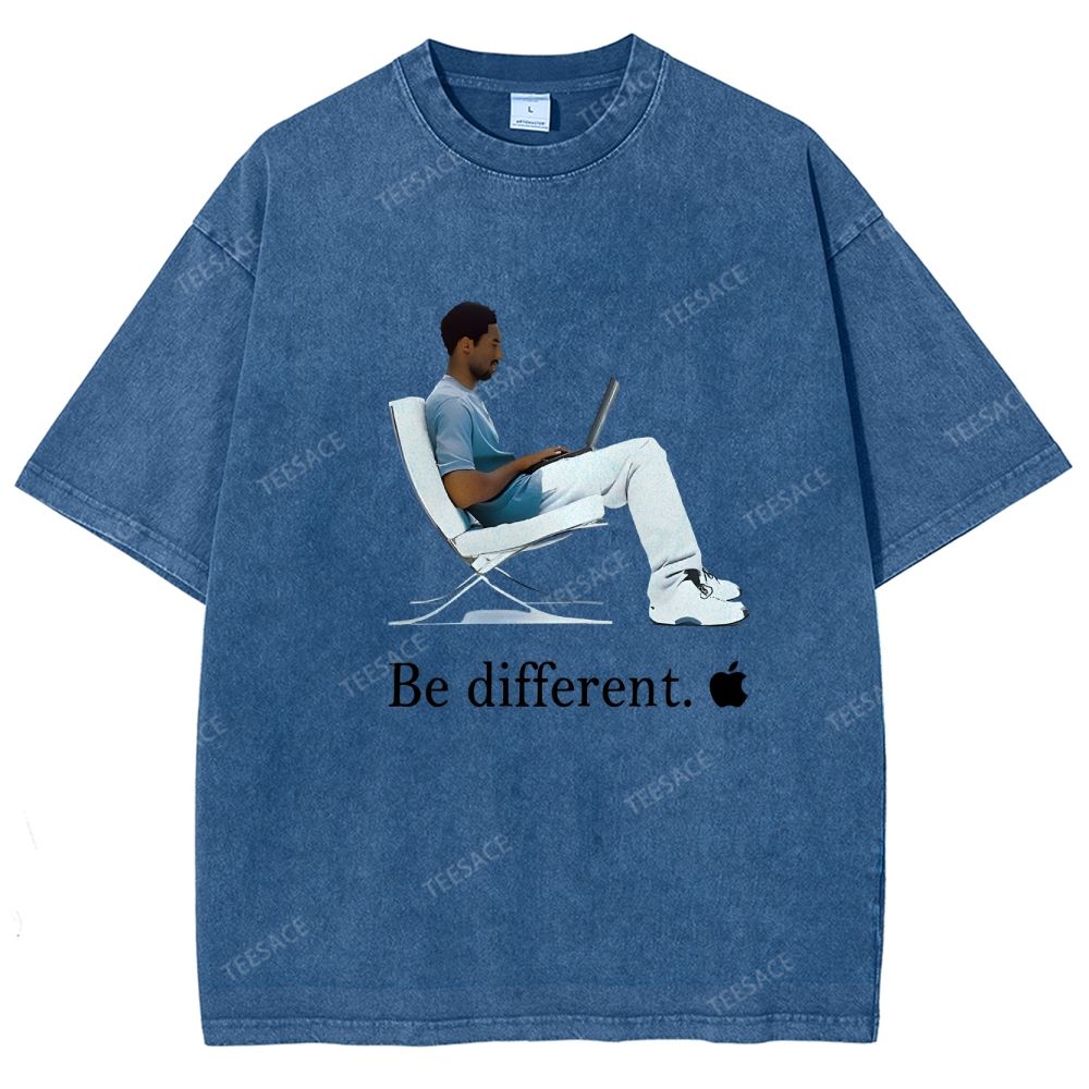 Unisex Fit Washed T-Shirt 'Be different' Kobe Tee