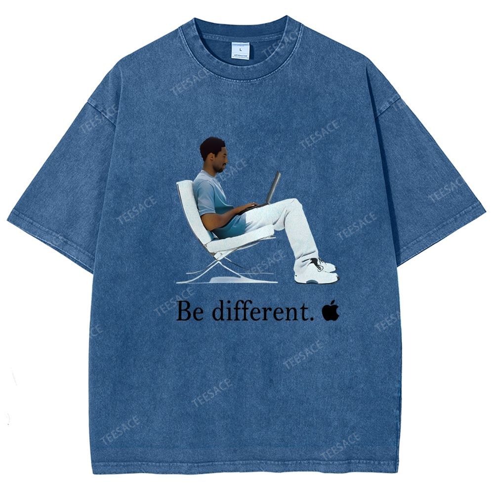 Unisex Fit Washed T-Shirt 'Be different' Kobe Tee