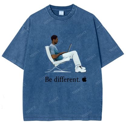 Unisex Fit Washed T-Shirt 'Be different' Kobe Tee