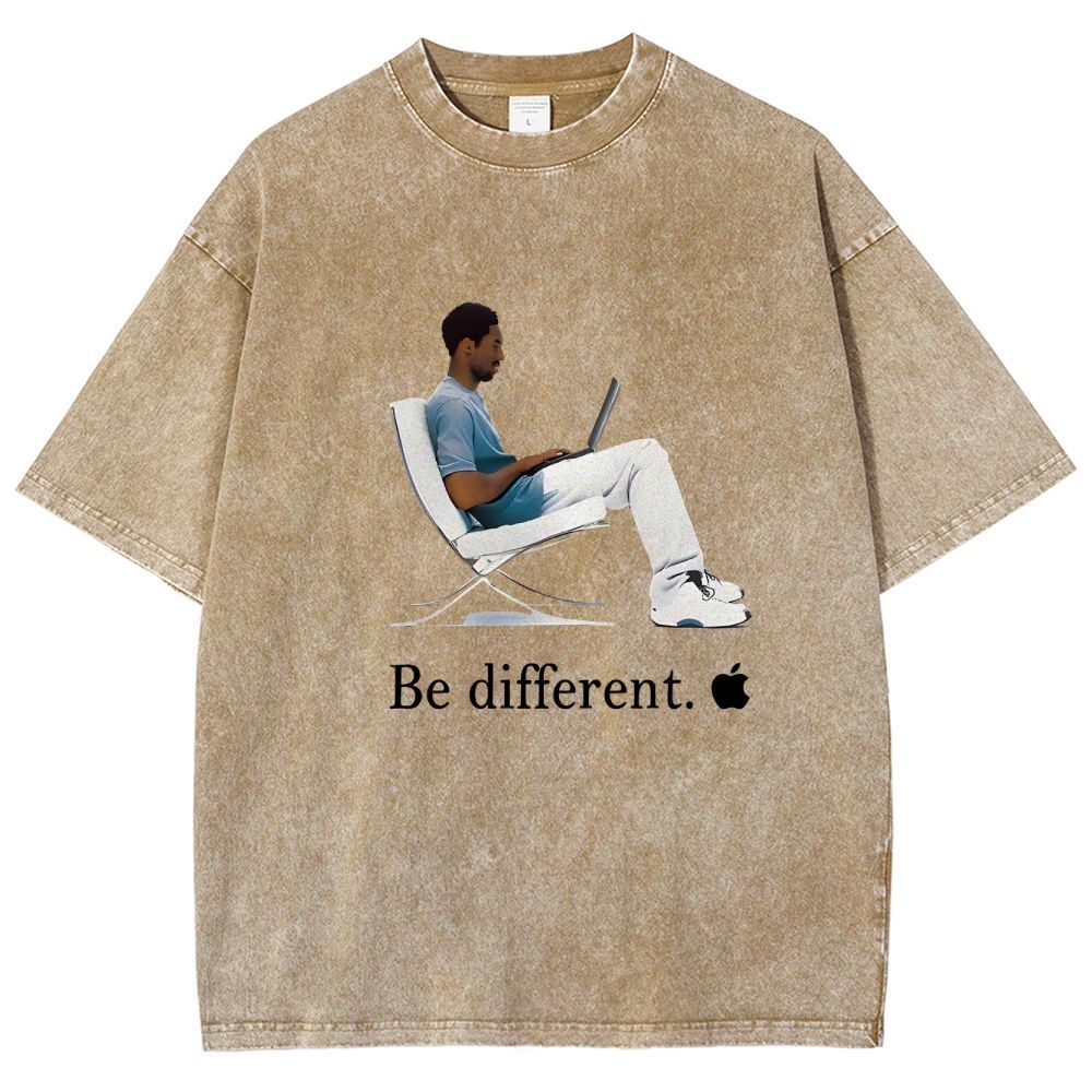 Unisex Fit Washed T-Shirt 'Be different' Kobe Tee