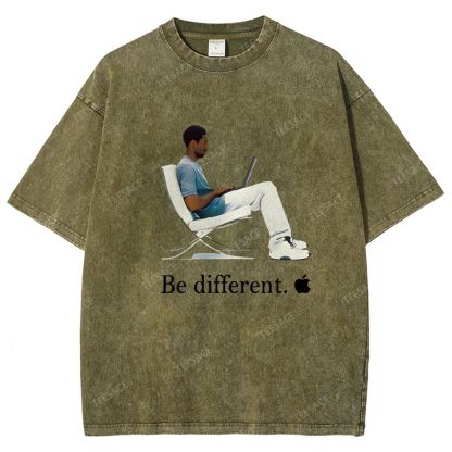 Unisex Fit Washed T-Shirt 'Be different' Kobe Tee