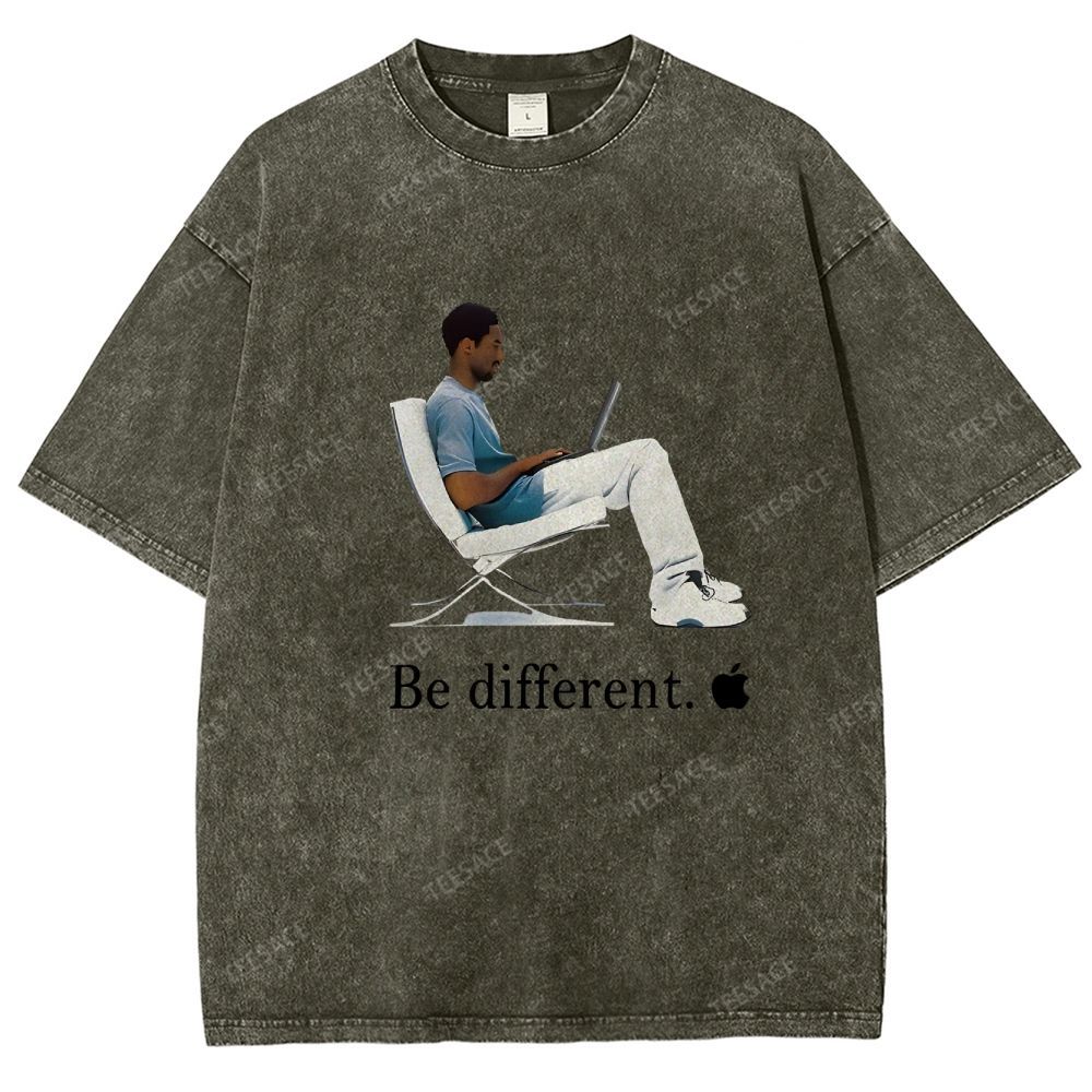 Unisex Fit Washed T-Shirt 'Be different' Kobe Tee