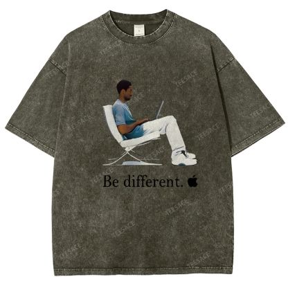 Unisex Fit Washed T-Shirt 'Be different' Kobe Tee