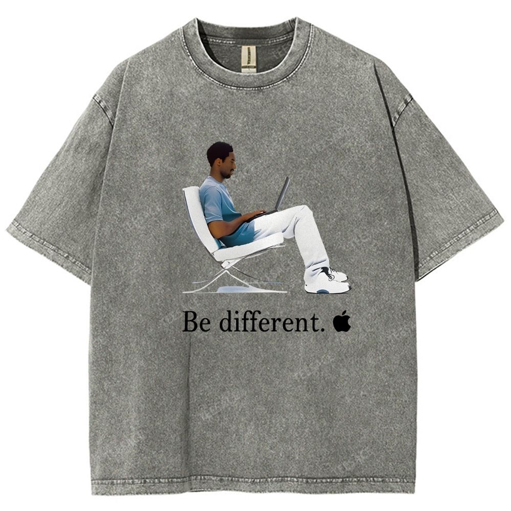 Unisex Fit Washed T-Shirt 'Be different' Kobe Tee