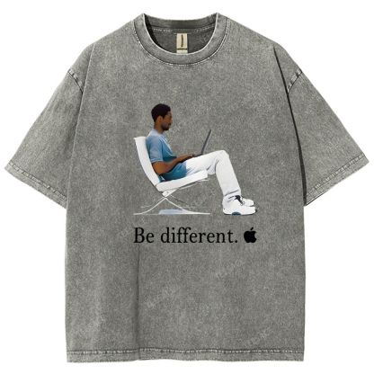 Unisex Fit Washed T-Shirt 'Be different' Kobe Tee