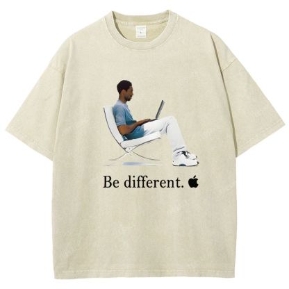 Unisex Fit Washed T-Shirt 'Be different' Kobe Tee