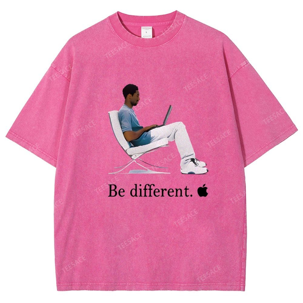Unisex Fit Washed T-Shirt 'Be different' Kobe Tee