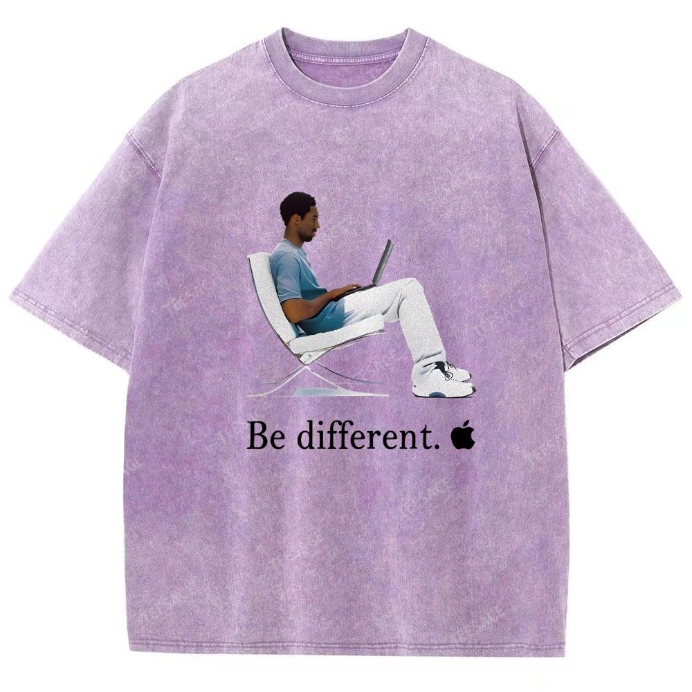 Unisex Fit Washed T-Shirt 'Be different' Kobe Tee