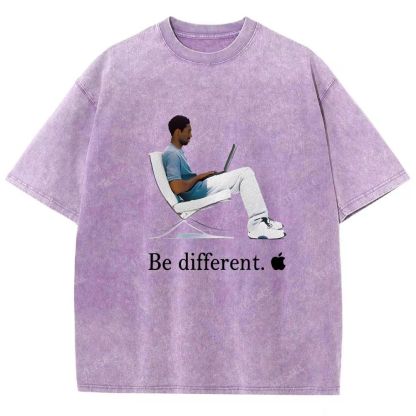 Unisex Fit Washed T-Shirt 'Be different' Kobe Tee