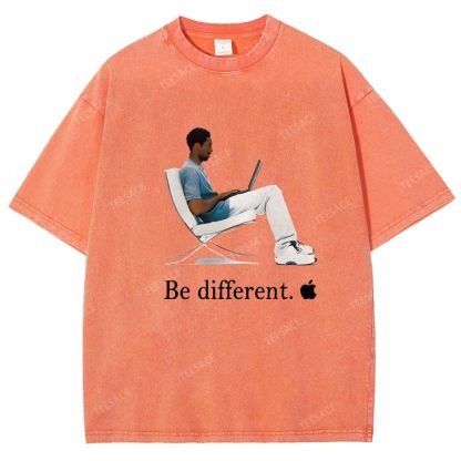 Unisex Fit Washed T-Shirt 'Be different' Kobe Tee