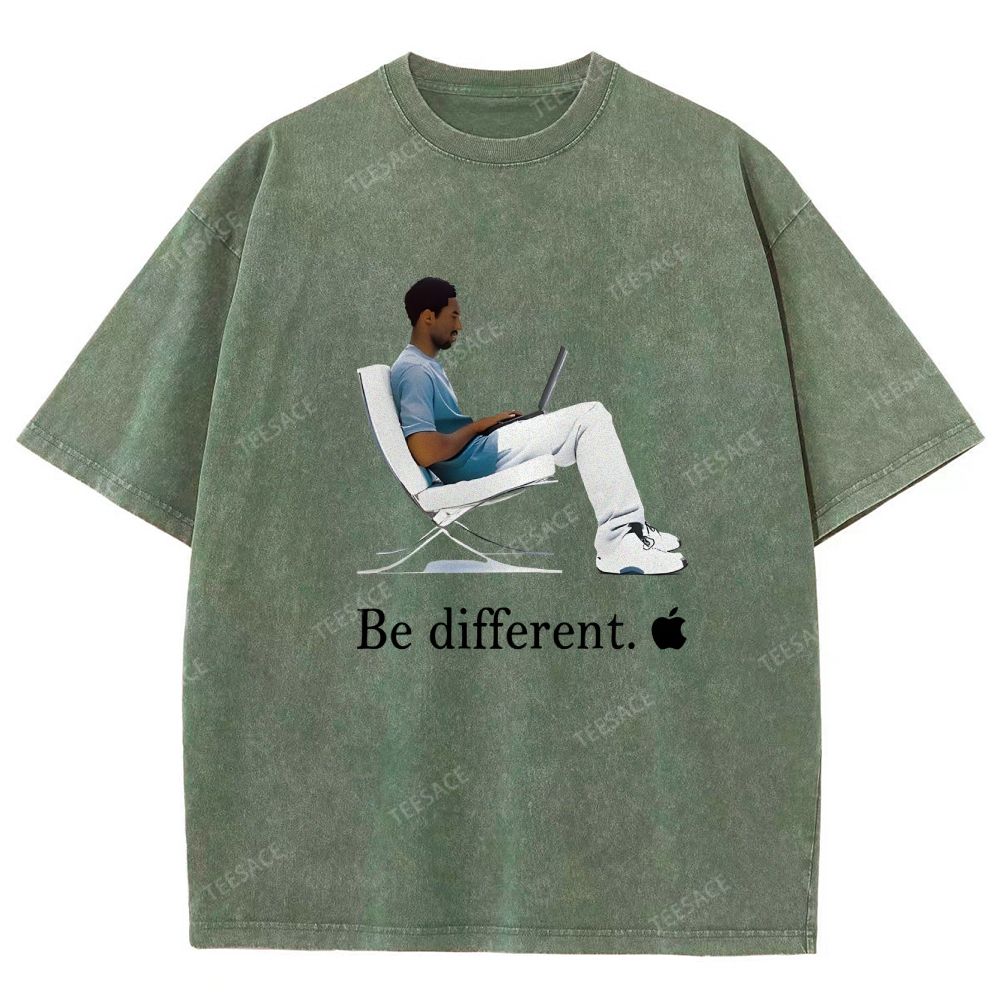 Unisex Fit Washed T-Shirt 'Be different' Kobe Tee