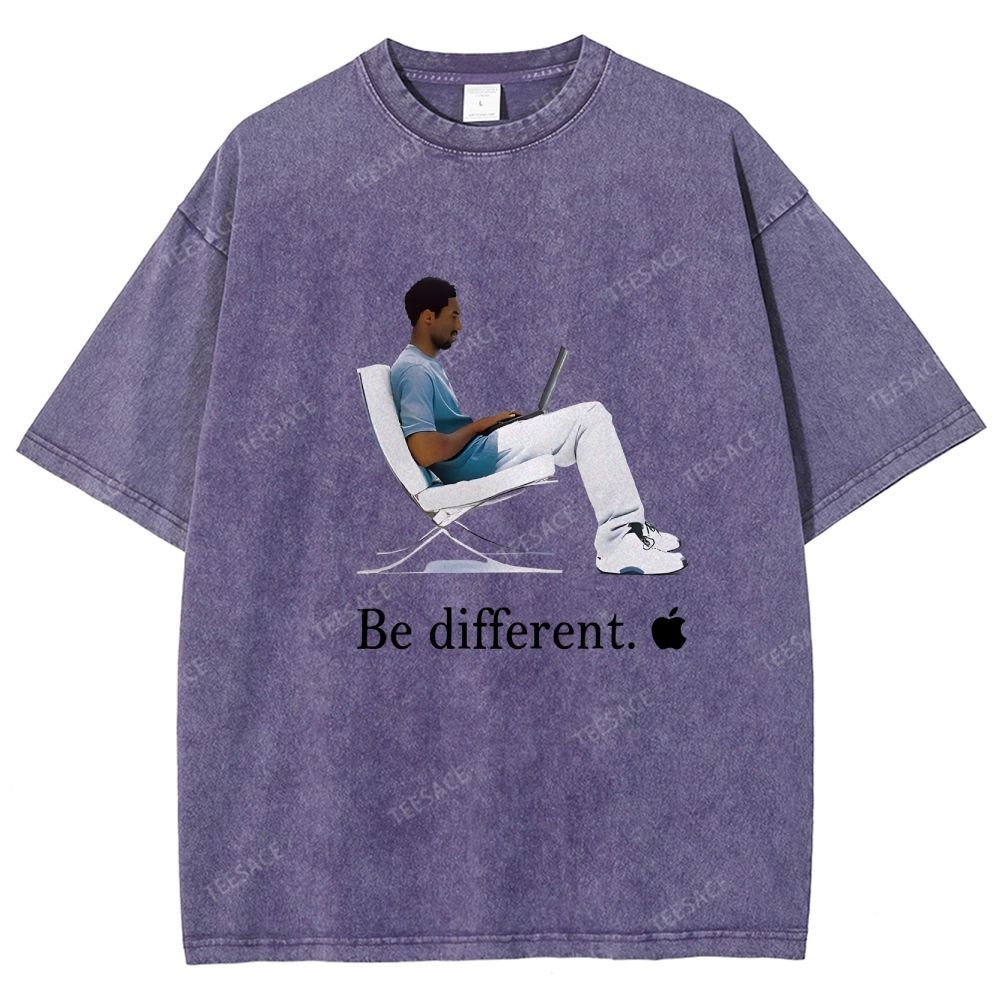 Unisex Fit Washed T-Shirt 'Be different' Kobe Tee