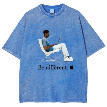 Unisex Fit Washed T-Shirt 'Be different' Kobe Tee