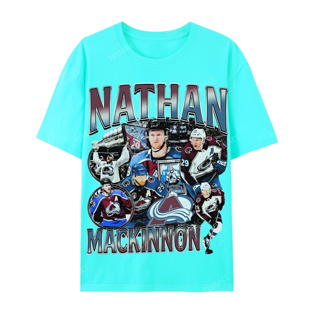 Unisex-Adult Ultra Cotton Washed T-Shirt Graphic  NATHAN MACKINNON TEE
