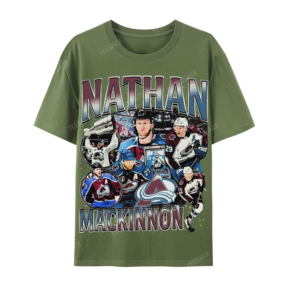 Unisex-Adult Ultra Cotton Washed T-Shirt Graphic  NATHAN MACKINNON TEE