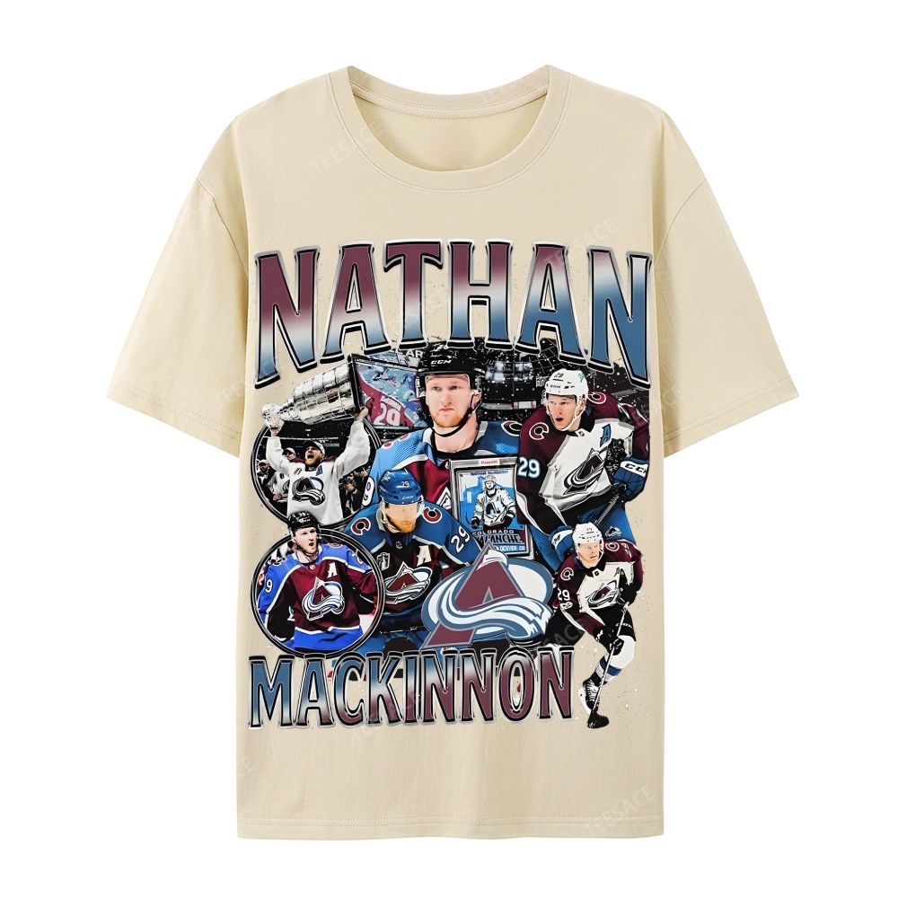 Unisex-Adult Ultra Cotton Washed T-Shirt Graphic  NATHAN MACKINNON TEE