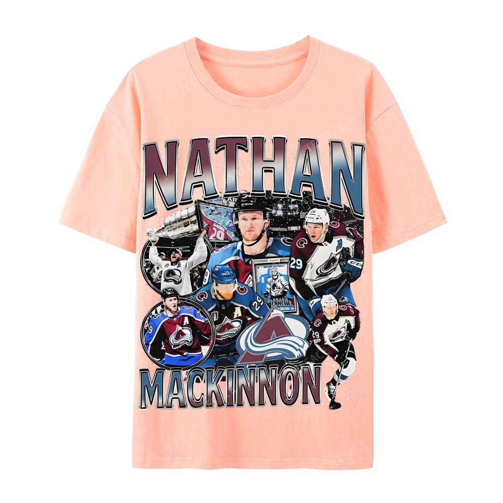 Unisex-Adult Ultra Cotton Washed T-Shirt Graphic  NATHAN MACKINNON TEE