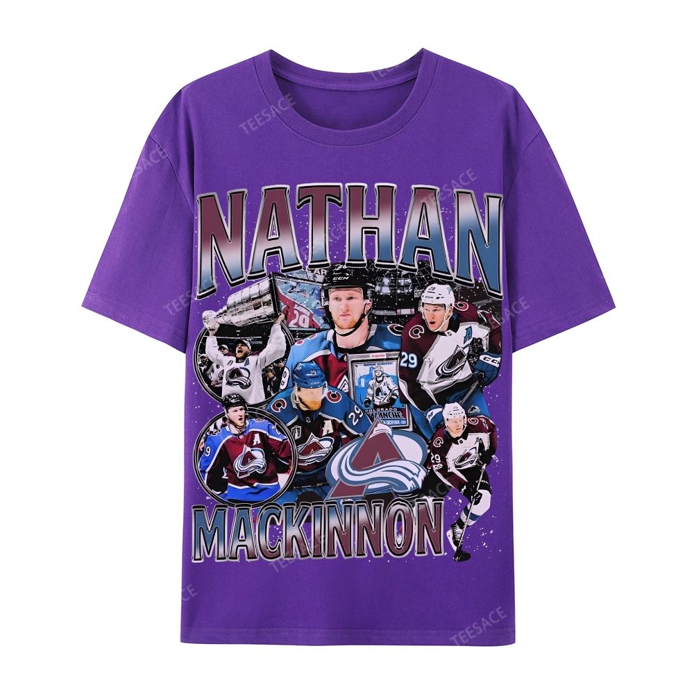 Unisex-Adult Ultra Cotton Washed T-Shirt Graphic  NATHAN MACKINNON TEE