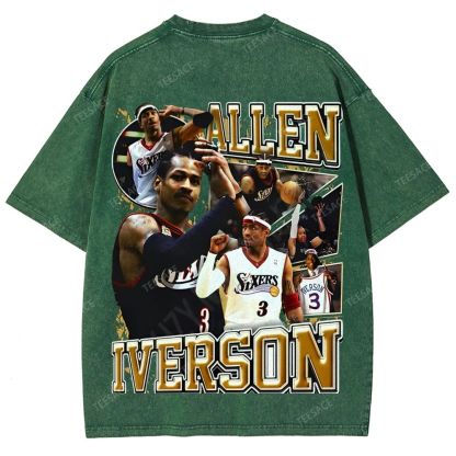 Unisex Fit Washed Allen Iverson T-Shirt 2504013814