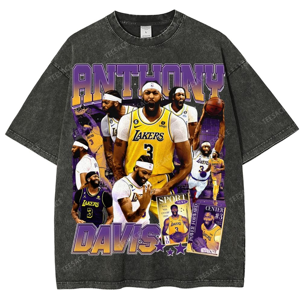 Unisex Fit Washed Anthony Marshon Davis T-Shirt 2504013974