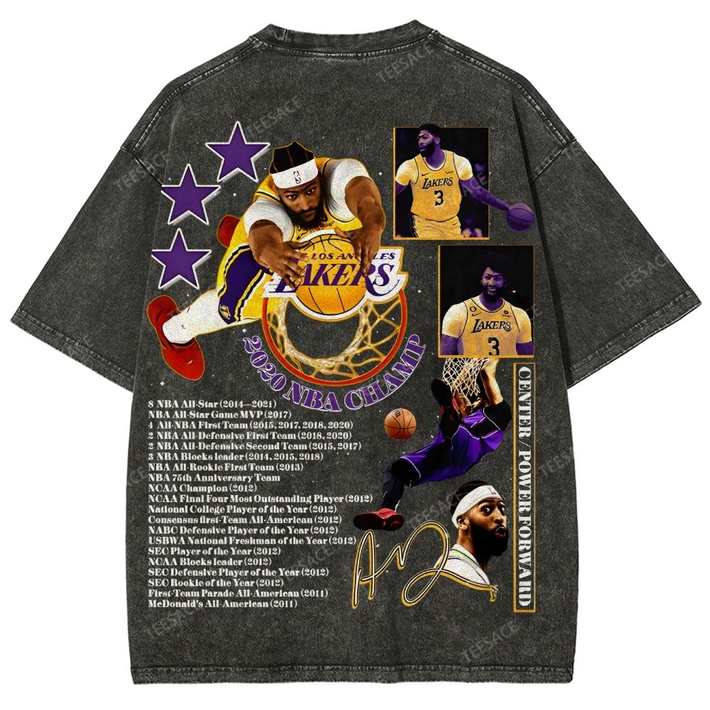 Unisex Fit Washed Anthony Marshon Davis T-Shirt 2504013974