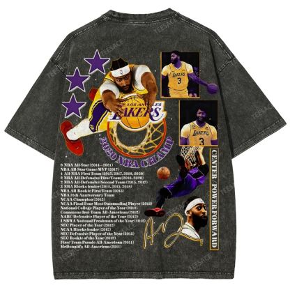 Unisex Fit Washed Anthony Marshon Davis T-Shirt 2504013974