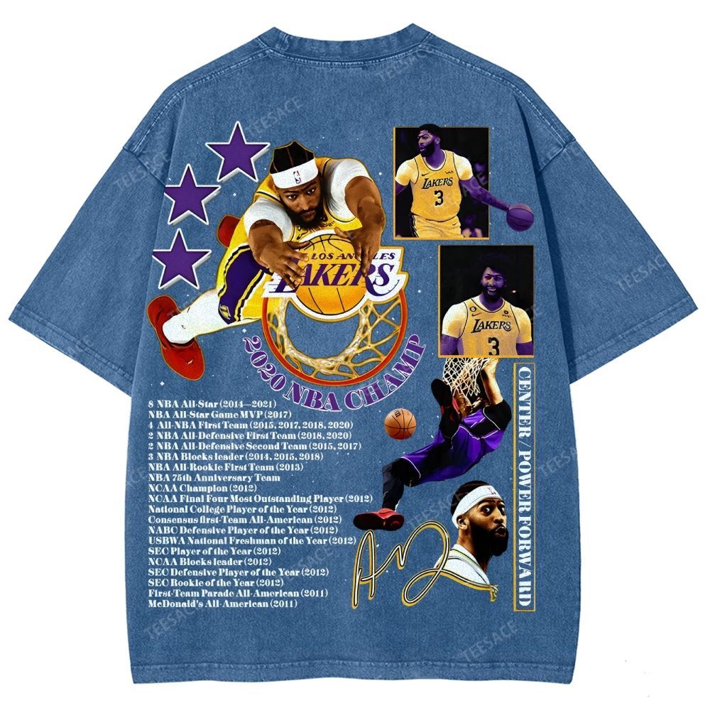 Unisex Fit Washed Anthony Marshon Davis T-Shirt 2504013974