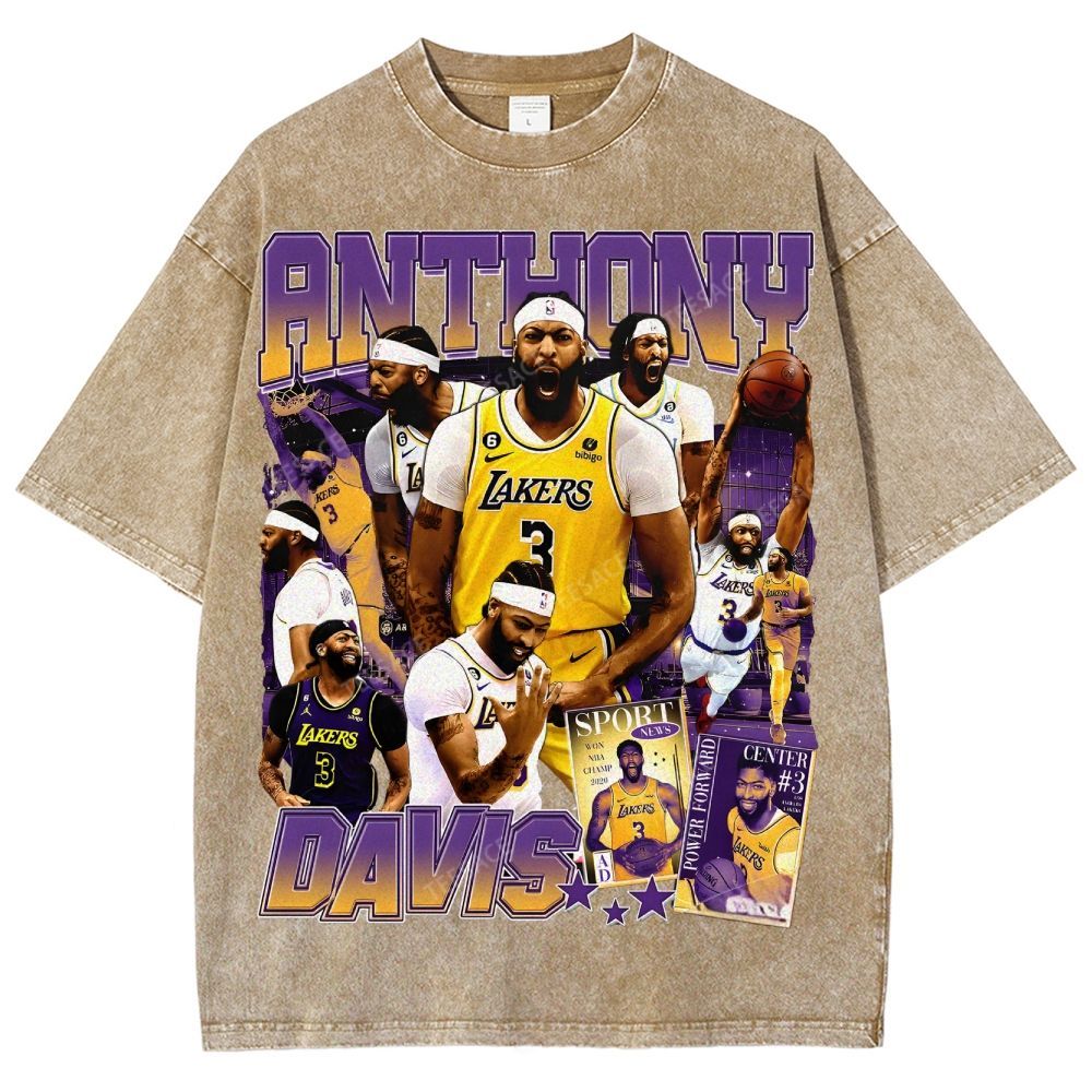 Unisex Fit Washed Anthony Marshon Davis T-Shirt 2504013974