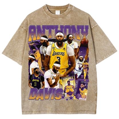 Unisex Fit Washed Anthony Marshon Davis T-Shirt 2504013974