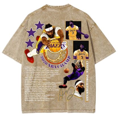Unisex Fit Washed Anthony Marshon Davis T-Shirt 2504013974