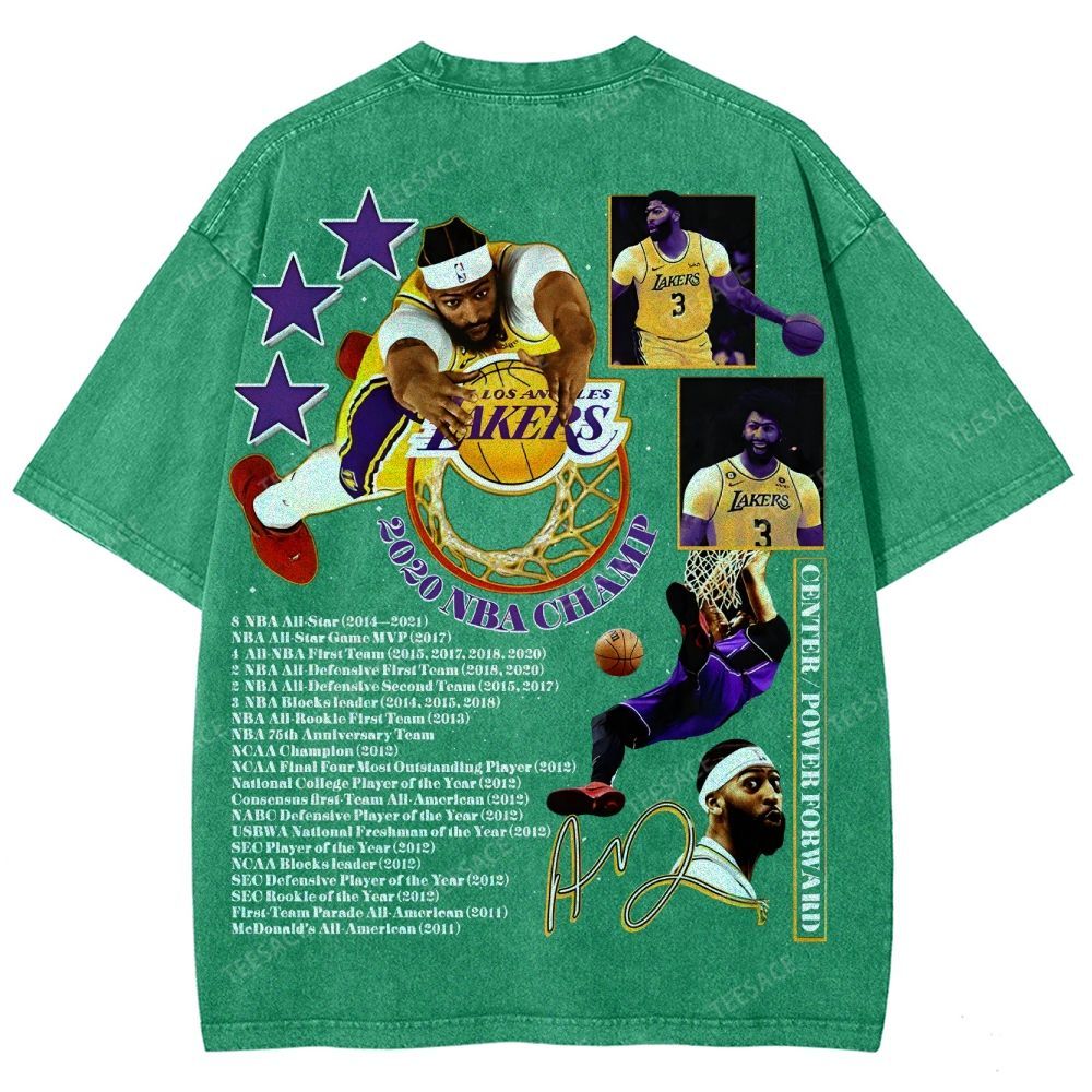Unisex Fit Washed Anthony Marshon Davis T-Shirt 2504013974