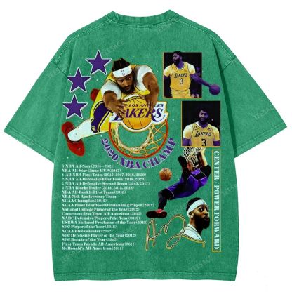 Unisex Fit Washed Anthony Marshon Davis T-Shirt 2504013974
