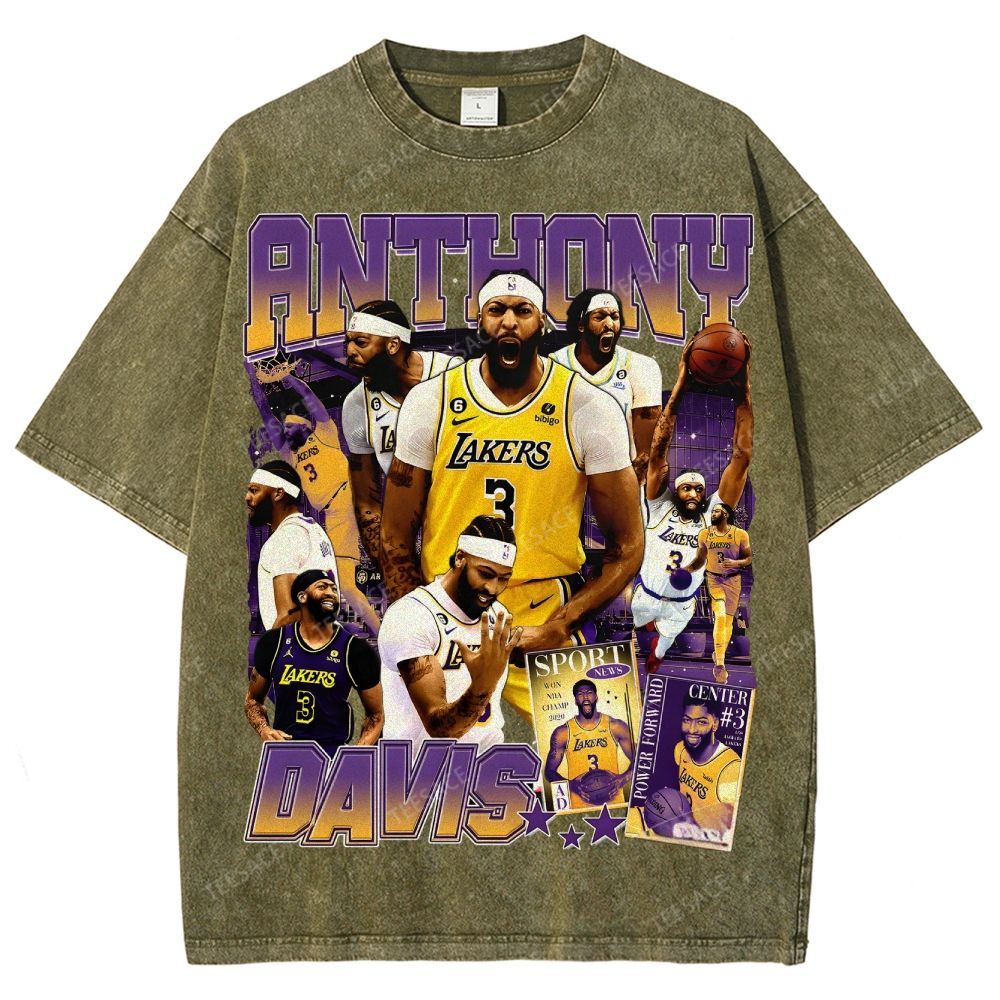 Unisex Fit Washed Anthony Marshon Davis T-Shirt 2504013974