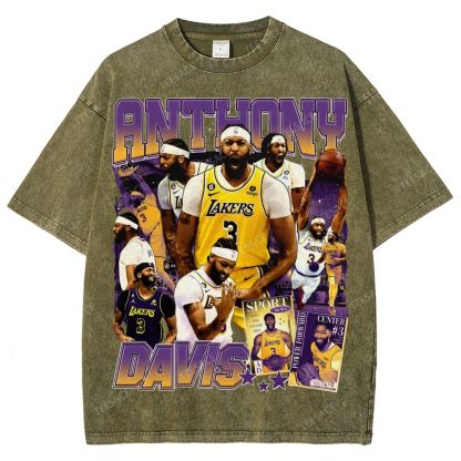 Unisex Fit Washed Anthony Marshon Davis T-Shirt 2504013974