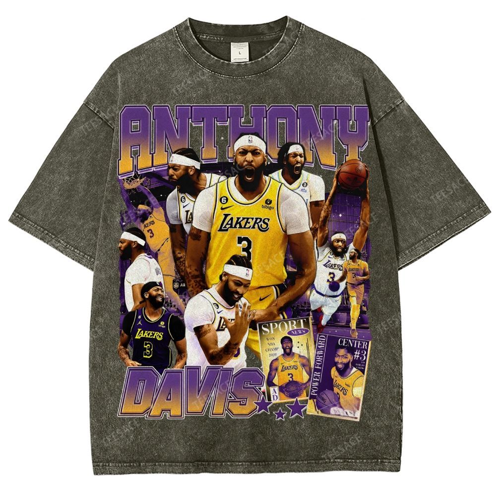 Unisex Fit Washed Anthony Marshon Davis T-Shirt 2504013974