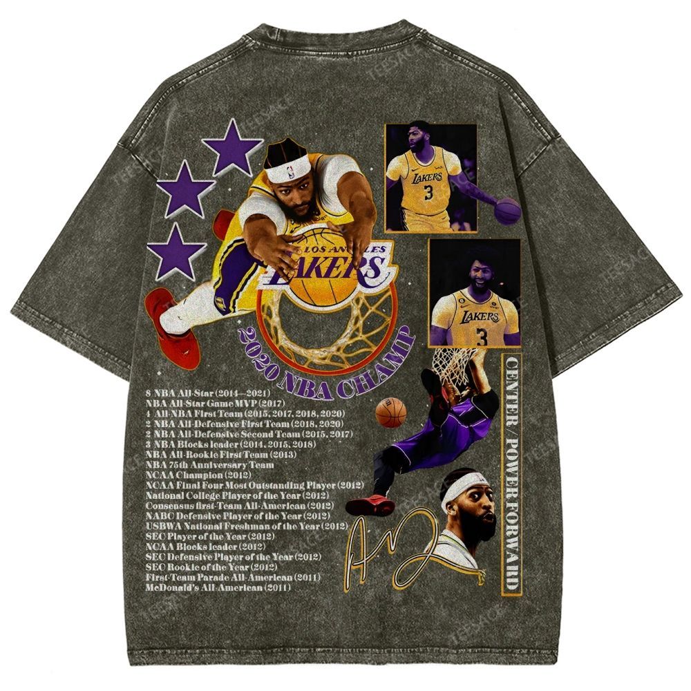 Unisex Fit Washed Anthony Marshon Davis T-Shirt 2504013974