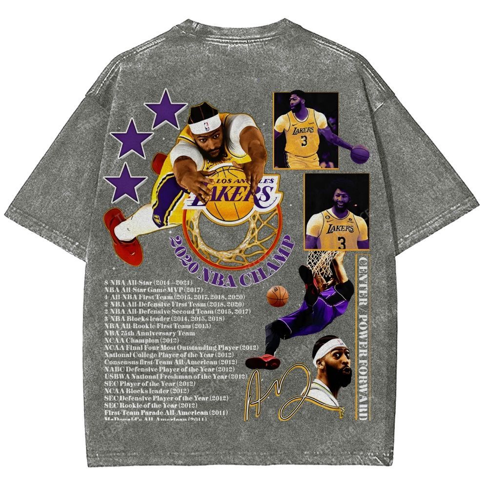 Unisex Fit Washed Anthony Marshon Davis T-Shirt 2504013974