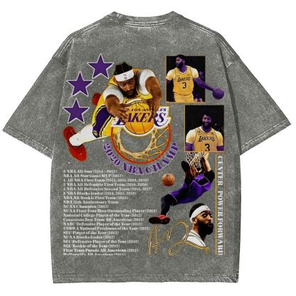 Unisex Fit Washed Anthony Marshon Davis T-Shirt 2504013974