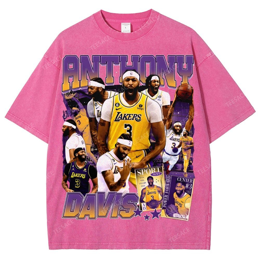 Unisex Fit Washed Anthony Marshon Davis T-Shirt 2504013974