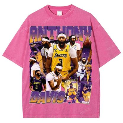 Unisex Fit Washed Anthony Marshon Davis T-Shirt 2504013974
