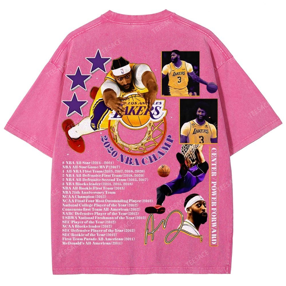 Unisex Fit Washed Anthony Marshon Davis T-Shirt 2504013974