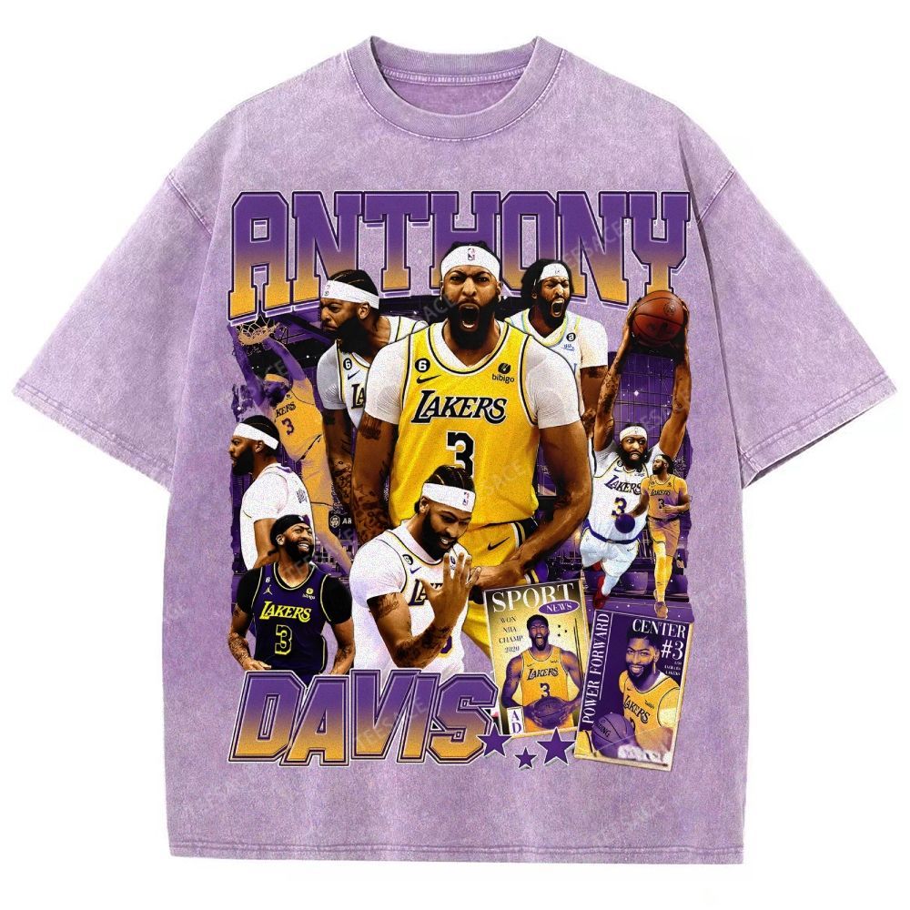 Unisex Fit Washed Anthony Marshon Davis T-Shirt 2504013974