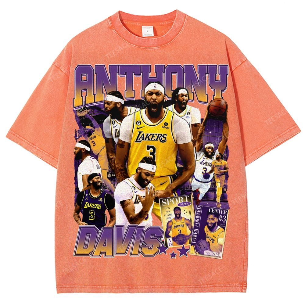 Unisex Fit Washed Anthony Marshon Davis T-Shirt 2504013974