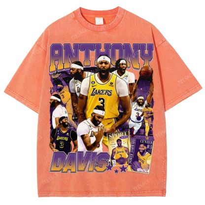 Unisex Fit Washed Anthony Marshon Davis T-Shirt 2504013974