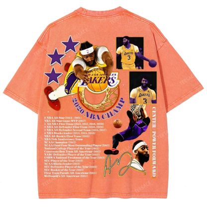 Unisex Fit Washed Anthony Marshon Davis T-Shirt 2504013974