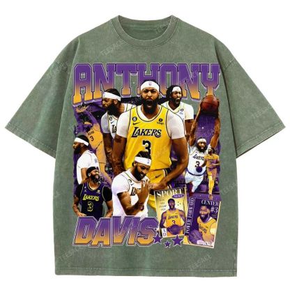 Unisex Fit Washed Anthony Marshon Davis T-Shirt 2504013974